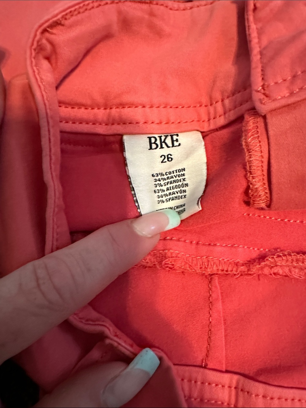 BKE Women’s Shorts Trio - Coral, Teal, Mint Ombre - Picture 4 of 10